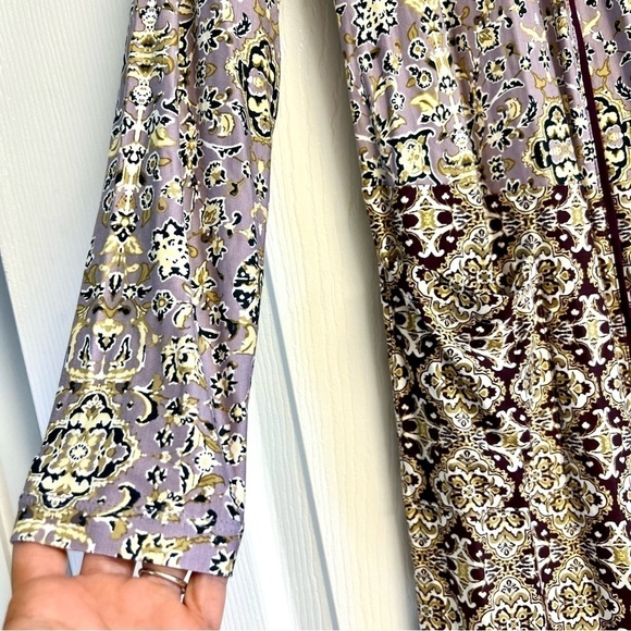 LOGO Longline Duster Patchwork boho cardigan kimono Jacket women’s size XS - Picture 5 of 12